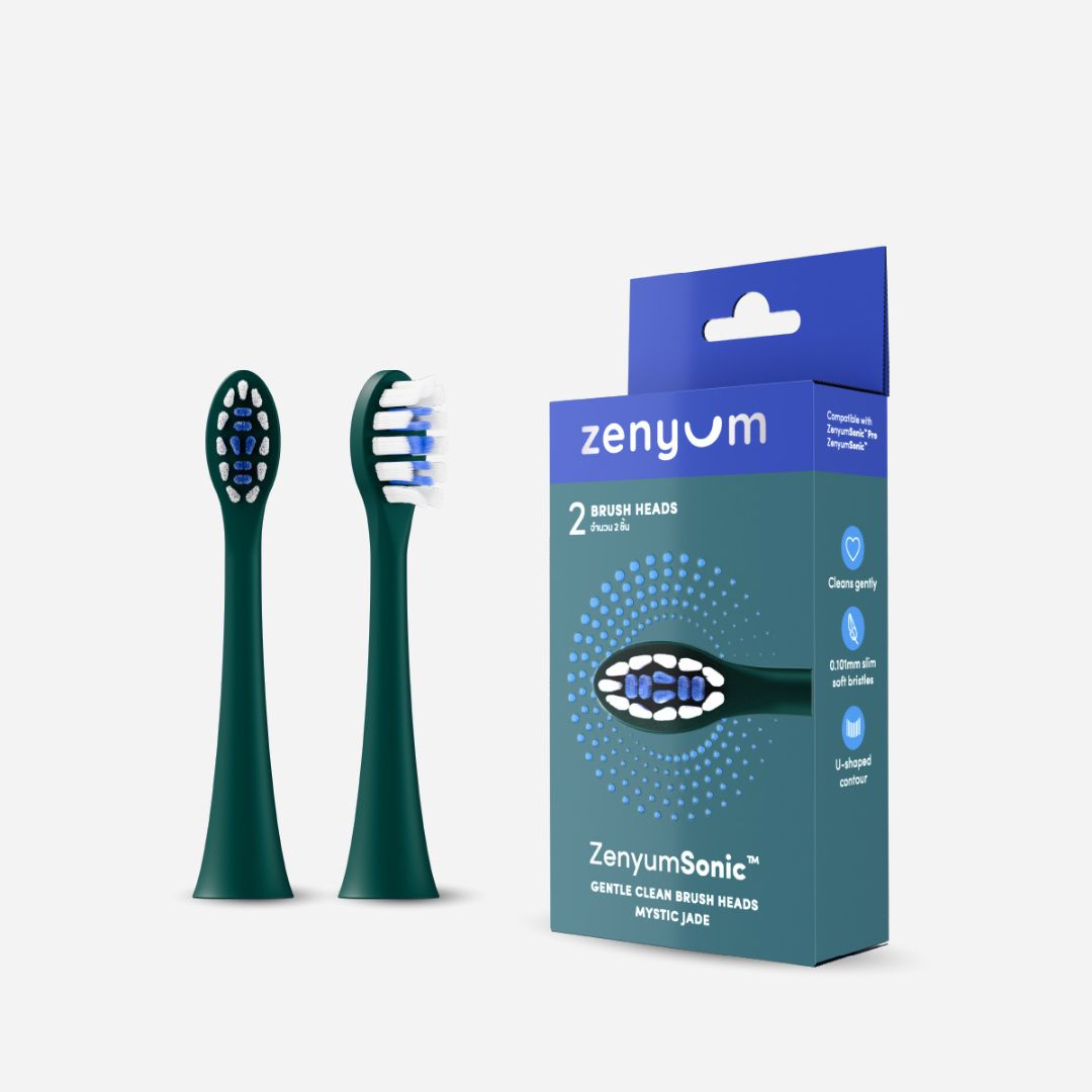 ZenyumSonic™ 溫和潔淨刷頭2件裝 - 神秘綠