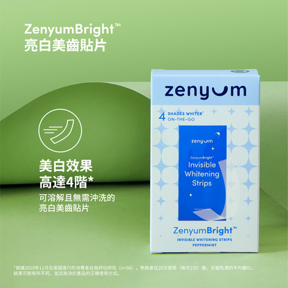 ZenyumBright™ 高效亮白 · 低敏水溶牙貼 14 片裝